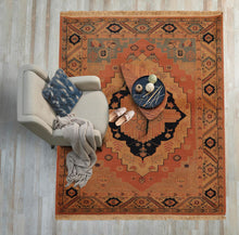 4x6 Apricot, Camel, Black Color Hand-Knotted 100% Wool Traditional Oriental Rug