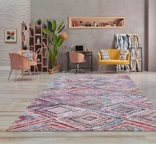 5' x 7' Handmade Zig Zag Medley Cotton Chindi Area rug Contemporary Multi