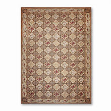 12x18 Palace Beige, Chocolate Hand woven 100% Wool French Needlepoint Oriental Area Rug - Oriental Rug Of Houston