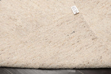 LoomBloom 9'x12' Oat Meal Hand Woven Organic Flatweave Traditional Geometric Wool Oriental Area Rug