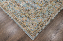 loomBloom Multi Size Aqua Hand Tufted Handmade Modern & Contemporary Floral Wool Oriental Area Rug