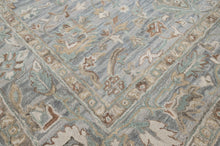 loomBloom Multi Size Sky Blue Hand Tufted Handmade Modern & Contemporary Floral Wool Oriental Area Rug