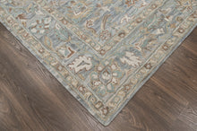 loomBloom Multi Size Sky Blue Hand Tufted Handmade Modern & Contemporary Floral Wool Oriental Area Rug