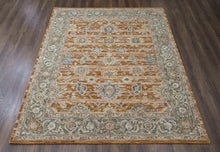 loomBloom Multi Size Burnt Orange Hand Tufted Handmade Modern & Contemporary Floral Wool Oriental Area Rug
