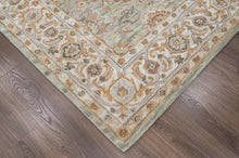 loomBloom Multi Size Mint Green Hand Tufted Handmade Modern & Contemporary Floral Wool Oriental Area Rug
