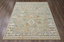loomBloom Multi Size Olive Green Hand Tufted Handmade Modern & Contemporary Floral Wool Oriental Area Rug