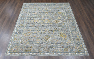 Multi Size Slate Gray Beige Color Hand Tufted Handmade Wool Modern & Contemporary Oriental Rug