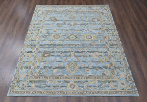 Multi Size Aqua Gray Brown Color Hand Tufted Handmade Wool Modern & Contemporary Oriental Rug