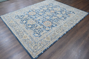 Multi Size Blue Beige Burnt Orange Color Hand Tufted Handmade Wool Modern & Contemporary Oriental Rug