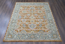 Multi Size Burnt Orange Light Yellow Turquoise Color Hand Tufted Handmade Wool Modern & Contemporary Oriental Rug