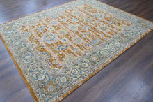 Multi Size Burnt Orange Light Yellow Turquoise Color Hand Tufted Handmade Wool Modern & Contemporary Oriental Rug