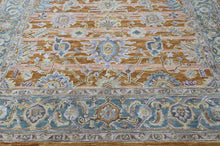 Multi Size Burnt Orange Light Yellow Turquoise Color Hand Tufted Handmade Wool Modern & Contemporary Oriental Rug