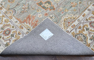 Multi Size Mint Green Gray Burnt Orange Color Hand Tufted Handmade Wool Modern & Contemporary Oriental Rug