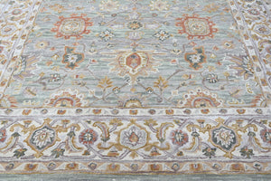 Multi Size Mint Green Gray Burnt Orange Color Hand Tufted Handmade Wool Modern & Contemporary Oriental Rug