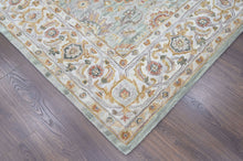 Multi Size Mint Green Gray Burnt Orange Color Hand Tufted Handmade Wool Modern & Contemporary Oriental Rug