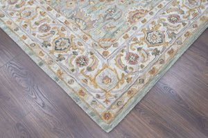 Multi Size Mint Green Gray Burnt Orange Color Hand Tufted Handmade Wool Modern & Contemporary Oriental Rug