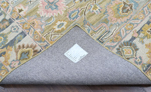 Multi Size Olive Green Aqua Burnt Orange Color Hand Tufted Handmade Wool Modern & Contemporary Oriental Rug