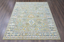 Multi Size Olive Green Aqua Burnt Orange Color Hand Tufted Handmade Wool Modern & Contemporary Oriental Rug
