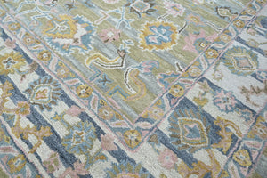 Multi Size Olive Green Aqua Burnt Orange Color Hand Tufted Handmade Wool Modern & Contemporary Oriental Rug