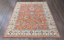 Multi Size Rust Burnt Orange Blue Color Hand Tufted Handmade Wool Modern & Contemporary Oriental Rug