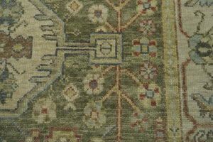 8x10 Green beige Brown Color Hand Knotted Oushak Wool Traditional Oriental Rug