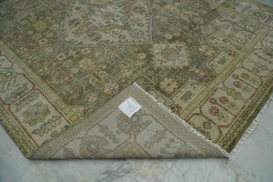 LoomBloom 8x10 Green Hand Knotted Traditional Oushak Wool Oriental Area Rug - Oriental Rug Of Houston