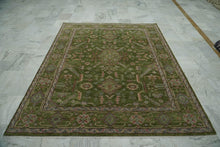 9x12 Lime Gray Rust Color Hand Knotted Oushak Wool Traditional Oriental Rug
