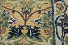 8x10 Gold Sage Navy Color Hand Knotted Oushak Wool William Morris Arts & Crafts Oriental Rug