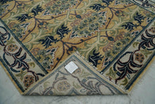 LoomBloom 8x10 Gold Hand Knotted William Morris Arts & Crafts Oushak Wool Oriental Area Rug - Oriental Rug Of Houston