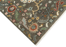 Multi Size Brown Ivory Gold Color Hand Knotted Oushak Wool Traditional Oriental Rug