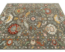 Multi Size Brown Ivory Gold Color Hand Knotted Oushak Wool Traditional Oriental Rug