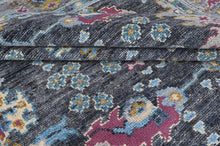 8x10 Gray, Beige, Aqua Color Hand Knotted Oushak Wool Arts and Crafts Oriental Rug
