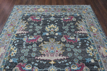 8x10 Gray, Beige, Aqua Color Hand Knotted Oushak Wool Arts and Crafts Oriental Rug