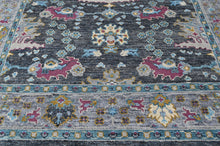 8x10 Gray, Beige, Aqua Color Hand Knotted Oushak Wool Arts and Crafts Oriental Rug