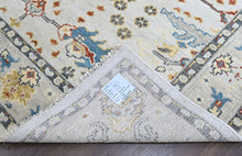 8x10 Ivory, Gray, Gold Color Hand Knotted Oushak Wool Transitional Oriental Rug