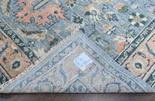 8x10 Blue, Blush, Green Color Hand Knotted Oushak Wool Arts and Crafts Oriental Rug