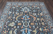 8x10 Gray, Blue, Aqua Color Hand Knotted Oushak Wool Arts and Crafts Oriental Rug