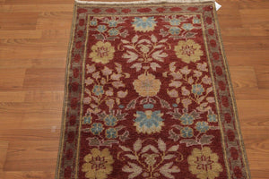 2'6" x 10' Runner Hand knotted Turkish Oushak Vegetable Dyes wool Area rug Rust - Oriental Rug Of Houston