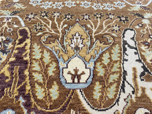 9x12 Mocha, Ivory, Chocolate Color Hand Knotted Oushak Wool  Oriental Rug