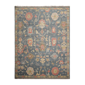 Multi Size Hand Knotted Traditional Oushak 100% Wool Oriental Area Rug Blue, Gray Color - Oriental Rug Of Houston
