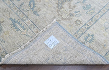 9x12 Gray, Beige, Blue Color Hand Knotted Oushak Wool Transitional Oriental Rug