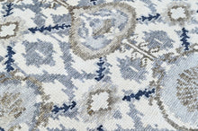 3'6x5'6 Ivory, Gray, Blue Color Hand Knotted Oushak Wool Transitional Oriental Rug