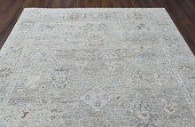 9x12 Gray, Beige, Slate Color Hand Knotted Oushak Wool Transitional Oriental Rug