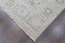9x12 Gray, Beige, Slate Color Hand Knotted Oushak Wool Transitional Oriental Rug
