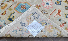 2'6x9 Beige, Gold, Blush Color Hand Knotted Oushak Wool Transitional Oriental Rug