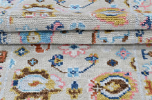 2'6x9 Beige, Gold, Blush Color Hand Knotted Oushak Wool Transitional Oriental Rug