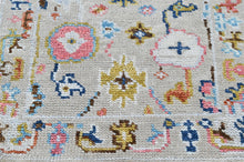 2'6x9 Beige, Gold, Blush Color Hand Knotted Oushak Wool Transitional Oriental Rug