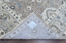 9x12 Gray, Ivory, Slate Color Hand Knotted Oushak Wool Transitional Oriental Rug