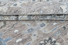 9x12 Gray, Ivory, Slate Color Hand Knotted Oushak Wool Transitional Oriental Rug