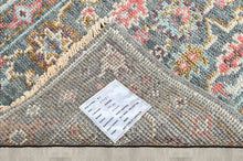 Multi Size Hand Knotted Wool Teal, Blush Oushak Arts and Crafts Rug